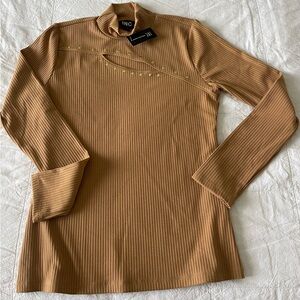 INC Top, size medium, TTS, warm toffee